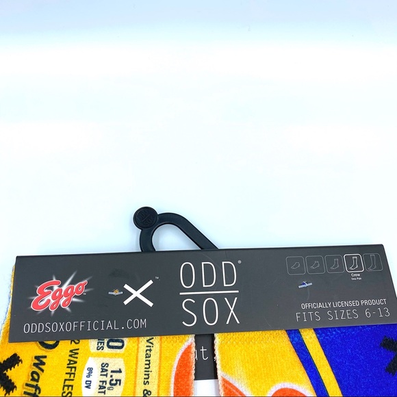 New Odd Sox Eggo Blueberry Waffles Crew Socks 6-13 - Picture 2 of 5
